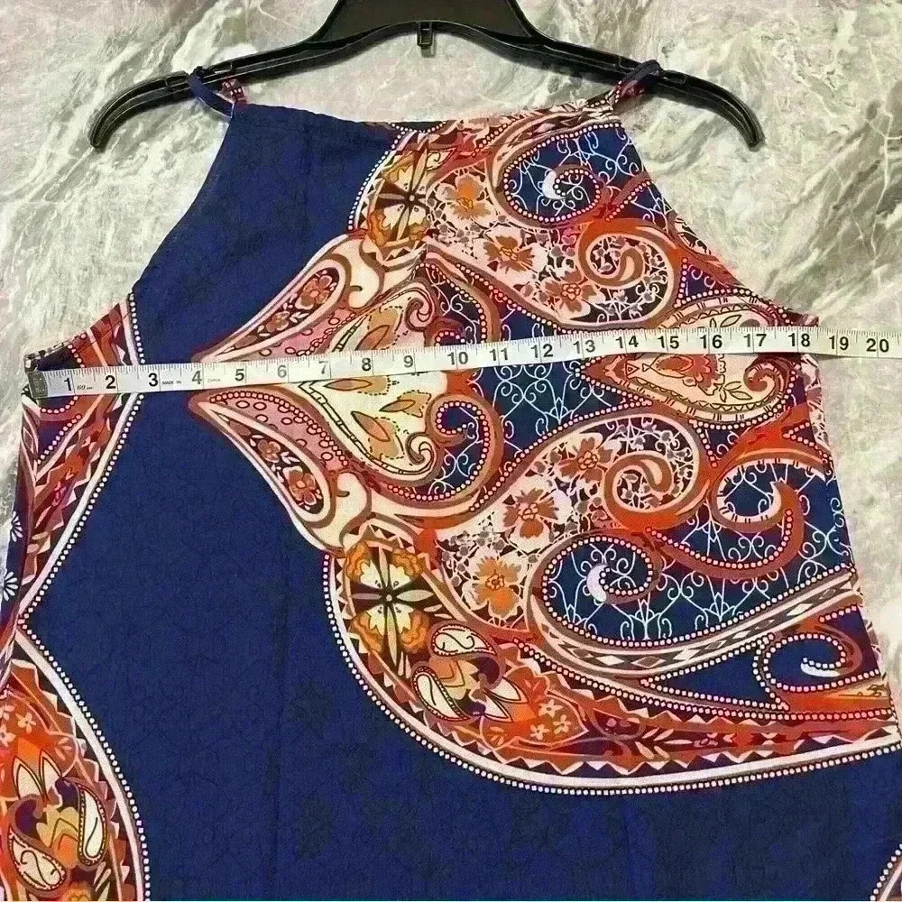 Sleeveless Keyhole Detail Top Size M Bohemian Vacation Travel Summer Spring - Picture 5 of 8